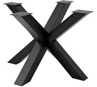 CLP Gambe per Tavolo in Metallo Nero Harlan, Struttura del Tavolo Verniciata a Polvere, particolarmente Stabile Fino a 300 kg, Colore:Nero Industriale, Dimensione:100x100x71 cm