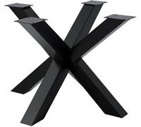 CLP Gambe per Tavolo in Metallo Nero Harlan, Struttura del Tavolo Verniciata a Polvere, particolarmente Stabile Fino a 300 kg, Colore:Nero, Dimensione:100x100x71 cm
