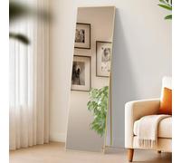 CLP Grande Specchio Benicia, Specchio da appoggio e Specchio da Parete in Un Unico Elemento, Specchio a Figura Intera con Cornice in Metallo, Colore:Oro Brillare, Dimensione:140x40 cm