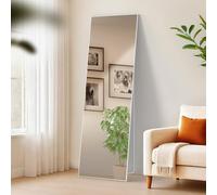 CLP Grande Specchio Benicia, Specchio da appoggio e Specchio da Parete in Un Unico Elemento, Specchio a Figura Intera con Cornice in Metallo, Colore:Bianco (Opaco), Dimensione:160x50 cm