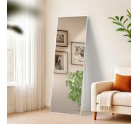 CLP Grande Specchio Benicia, Specchio da appoggio e Specchio da Parete in Un Unico Elemento, Specchio a Figura Intera con Cornice in Metallo, Colore:Bianco (Opaco), Dimensione:150x50 cm