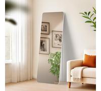 CLP Grande Specchio Gurnee, Specchio da appoggio e Specchio da Parete in Uno, Cornice in Metallo a Specchio a Figura Intera, Colore:Bianco (Opaco), Dimensione:150x50 cm