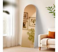 CLP Grande Specchio Moline, Specchio da appoggio e Specchio da Parete in Uno, Cornice in Metallo a Specchio a Figura Intera, Colore:Bianco (Opaco), Dimensione:160x50 cm
