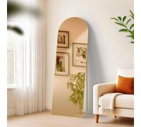 CLP Grande Specchio Moline, Specchio da appoggio e Specchio da Parete in Uno, Cornice in Metallo a Specchio a Figura Intera, Colore:Oro Brillare, Dimensione:150x50 cm