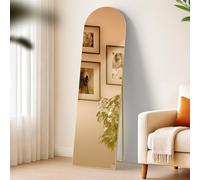 CLP Grande Specchio Moline, Specchio da appoggio e Specchio da Parete in Uno, Cornice in Metallo a Specchio a Figura Intera, Colore:Oro Brillare, Dimensione:140x40 cm