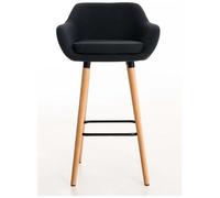 CLP Set 2 Sgabelli Bar Grant In Stoffa E Legno Di Faggio Seduta Rimovibile I Coppia Sgabelli Alti Cucina Alt. 79 CM, Colore:nero