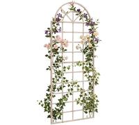 CLP Grigliato Viva in ferro con arco rotondo e supporti integrati, ideale come sostegno per rampicanti in giardino, terrazza e balcone | Colore antico-crema
