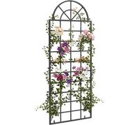 CLP Grigliato Viva in ferro con arco rotondo e supporti integrati, ideale come sostegno per rampicanti in giardino, terrazza e balcone | Colore antracite