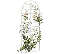 CLP Grigliato Viva in ferro con arco rotondo e supporti integrati, ideale come sostegno per rampicanti in giardino, terrazza e balcone | Colore bianco