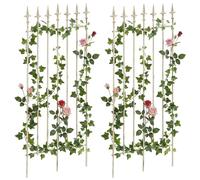 CLP Griglie rampicanti Elisa Set da 2 in Metallo 100x50 cm, Supporti stabili per Rose ed edera, grigliato Stile Liberty, sostegni per Giardino, Colore:Antico-Crema