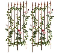 CLP Set di 2 tralicci metallici ELISA I Dimensioni: 100 x 50 cm, spessore del tondino 0,7 cm I Strisciante per piante rampicanti, Colore:antico marrone