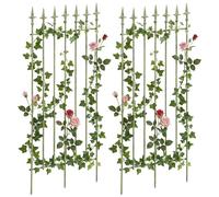 CLP Set di 2 tralicci metallici ELISA 100 x 50 cm, spessore tondino 0,7 cm, antico-verde