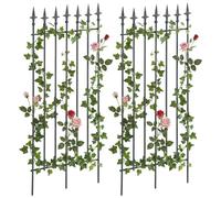 CLP Griglie rampicanti Elisa Set da 2 in Metallo 100x50 cm, Supporti stabili per Rose ed edera, grigliato Stile Liberty, sostegni per Giardino, Colore:Antracite