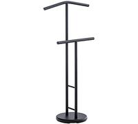 CLP Indossatore Camera in Metallo Raymon I Appendiabiti Moderno Unisex I Ometto con Staffa Portapantaloni E Spalla per Giacche, Colore:Nero