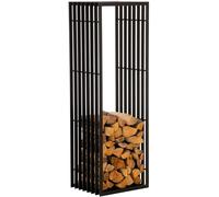 CLP Porta Legna In Metallo Irving Nero Opaco I Porta Legna Robusto E Fatto A Mano I Porta Legna Verniciato A Polvere, Dimensione:40x50x150 cm