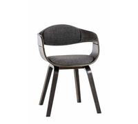 CLP Kingston Sedia da visitatore in tessuto I Sedia Retrò con braccioli imbottiti, sedia da pranzo in legno, colore: grigio/grigio chiaro