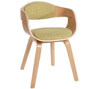 CLP Kingston - Sedia ergonomica per sala da pranzo, con schienale avvolgente, struttura in legno, portata fino a 150 kg, colore: naturale/verde chiaro