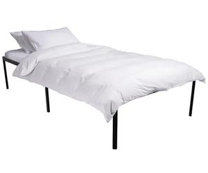 CLP Letto Hamlin in metallo con rete a doghe I Robusta struttura letto con contenitore I Letto moderno con robusta struttura nera, Colore:nero, Dimensione:200x100x41 cm