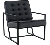 CLP Lounger Avon Velvet - Sedia da lettura con rivestimento in velluto trapuntato e robusta struttura in metallo, Colore:grigio