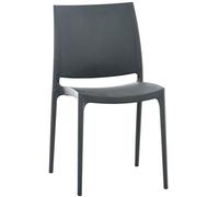 CLP Sedia Giardino Maya Impilabile In Polipropilene I Sedia Bistrot Bar Idrorepellente Resistente Ai Raggi UV I Sedia Outdoor Plast, Colore:grigio scuro