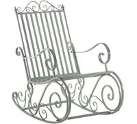 CLP Mecedora Relax Silla Smilla, resistente al clima para jardín, estructura de metal, estilo rústico, sillón de exterior, Color:antiguo-verde