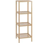 CLP Mensola bagno in bambù Zinnien, scaffale stretto, stabile e resistente, portata 10 kg per ripiano, Dimensione:M