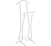 CLP Moderno Indossatore da Camera Rufus Base Portascarpe I Servomuto Indossatore Appendiabiti Metallo Verniciato A Polvere, Colore:Bianco