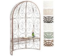 CLP Padiglione Giardino con Panca Rosie I Gazebo Padiglione in Ferro I Pergola A Semiluna Portata Max 200 kg, Colore:Bianco Crema