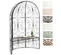 CLP Padiglione Giardino con Panca Rosie I Gazebo Padiglione in Ferro I Pergola A Semiluna Portata Max 200 kg, Colore:Bronzo