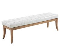 CLP Panca Chesterfield Ramses in Similpelle I Panchina Ingresso Imbottita Capitonné I Panchina Fondo Letto Telaio Legno Chiaro, Colore:Bianco, Dimensione:150 cm