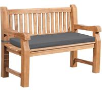 CLP Panca da Giardino Daxon in Teak, Resistente alle Intemperie, con Cuscino, 2-4 Posti, Robusta e Facile Manutenzione, per Terrazzo e Balcone Colore:grigio scuro;Dimensione:120 cm