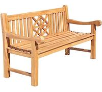 CLP Panca da Giardino in Teak Florida I Panca con Seduta ergonomica in Legno Massiccio I Altezza della Seduta: 44 CM, Colore:Teak, Dimensione:180 cm
