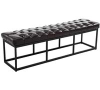 CLP Panca Design Chesterfield Amun in Metallo Nero Opaco I Panchina Imbottita Trapuntata in Similpelle I Panca Ingresso, Colore:Marrone, Dimensione:150 cm
