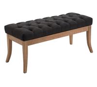 CLP Panca Design Chesterfield Ramses in Stoffa I Panchina Ingresso Capitonné Telaio Legno Chiaro I Panchina Fondo Letto Capitonné, Colore:Grigio Scuro, Dimensione:100 cm