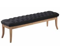 CLP Panca Design Chesterfield Ramses in Stoffa I Panchina Ingresso Capitonné Telaio Legno Chiaro I Panchina Fondo Letto Capitonné, Colore:Nero, Dimensione:150 cm