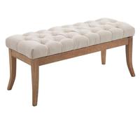 CLP Panca Design Chesterfield Ramses in Stoffa I Panchina Ingresso Capitonné Telaio Legno Chiaro I Panchina Fondo Letto Capitonné, Colore:Crema, Dimensione:100 cm
