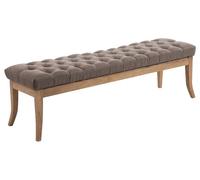 CLP Panca Design Chesterfield Ramses in Stoffa I Panchina Ingresso Capitonné Telaio Legno Chiaro I Panchina Fondo Letto Capitonné, Colore:Tortora, Dimensione:150 cm