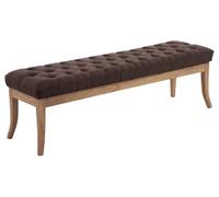 CLP Panca Design Chesterfield Ramses in Stoffa I Panchina Ingresso Capitonné Telaio Legno Chiaro I Panchina Fondo Letto Capitonné, Colore:Marrone, Dimensione:150 cm