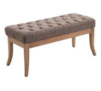 CLP Panca Design Chesterfield Ramses in Stoffa I Panchina Ingresso Capitonné Telaio Legno Chiaro I Panchina Fondo Letto Capitonné, Colore:Tortora, Dimensione:100 cm