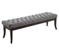 CLP Panca Design Chesterfield Ramses in Tessuto I Panchina Ingresso Capitonné, Telaio Legno Scuro I Panchina Fondo Letto 100 CM, Colore:Grigio, Dimensione:150 cm