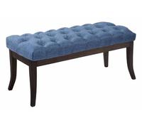 CLP Panca Design Chesterfield Ramses in Tessuto I Panchina Ingresso Capitonné, Telaio Legno Scuro I Panchina Fondo Letto 100 CM, Colore:Blu, Dimensione:100 cm