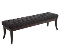 CLP Panca Design Chesterfield Ramses In Tessuto I Panchina Ingresso Capitonné, Telaio Legno Scuro I Panchina Fondo Letto 100 CM, Colore:grigio scuro, Dimensione:150 cm