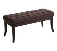 CLP Panca Design Chesterfield Ramses In Tessuto I Panchina Ingresso Capitonné, Telaio Legno Scuro I Panchina Fondo Letto 100 CM, Colore:marrone, Dimensione:100 cm