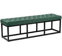 CLP Panca Polson Velluto con Base in Metallo I Panca Imbottita Trapuntata, Colore:Verde, Dimensione:150 cm