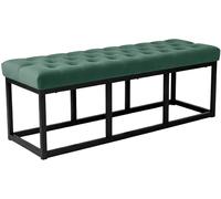 CLP Panca Polson Velluto con Base in Metallo I Panca Imbottita Trapuntata, Colore:Verde, Dimensione:120 cm