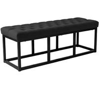 CLP Panca Polson, Moderna, Struttura Nera, Velluto, Trapuntata, Protezioni per Pavimenti, Design, Colore:Nero, Dimensione:120 cm