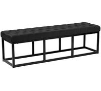 CLP Panca Polson, Moderna, Struttura Nera, Velluto, Trapuntata, Protezioni per Pavimenti, Design, Colore:Nero, Dimensione:150 cm