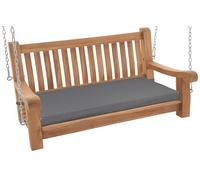 CLP Panchina a Dondolo Joyce con Cuscino, Teak Massiccio Resistente alle intemperie, con braccioli e Catene, panchina da Giardino terrazza e Bal, Colore:Grigio Scuro, Dimensione:106x48x8 cm