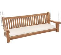 CLP Panchina a Dondolo Joyce con Cuscino, Teak Massiccio Resistente alle intemperie, con braccioli e Catene, panchina da Giardino terrazza e Bal, Colore:Crema, Dimensione: