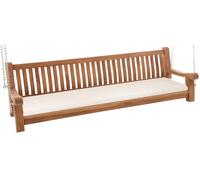 CLP Panchina a Dondolo Joyce con Cuscino, Teak Massiccio Resistente alle intemperie, con braccioli e Catene, panchina da Giardino terrazza e Bal, Colore:Crema, Dimensione: